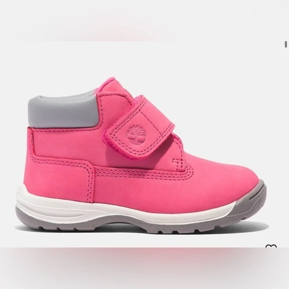 Timberland Kids Bright Pink and Gray Boots